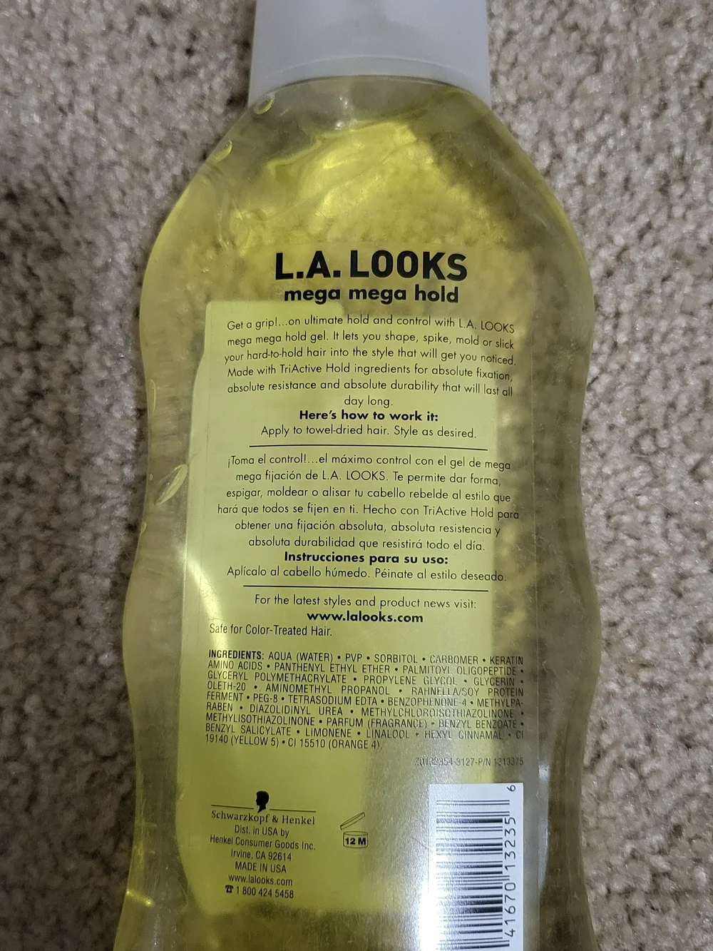 L.A. Looks Mega Mega Hold 9 Hair Gel 20 oz Older Formula